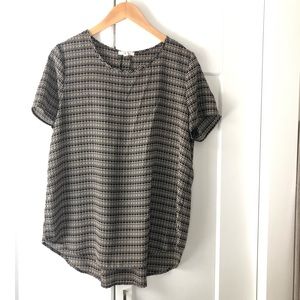 Pelione Black and Tan Patterned Shirt Size M